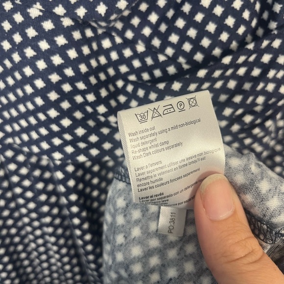 Seraphine crossover maternity & nursing navy and white printed dress size 10 - Picture 7 of 10